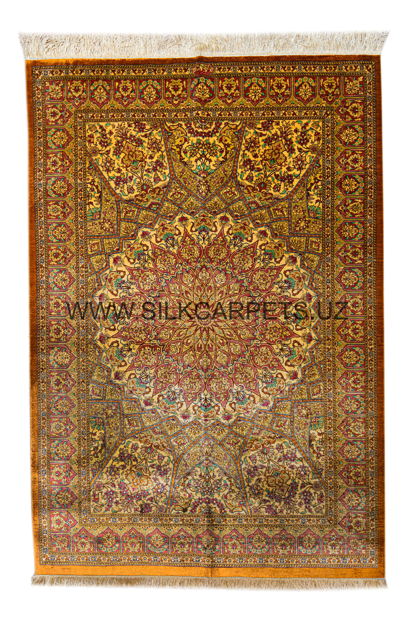 Ceiling of the Guri Mir Hand Knotted Silk Carpet