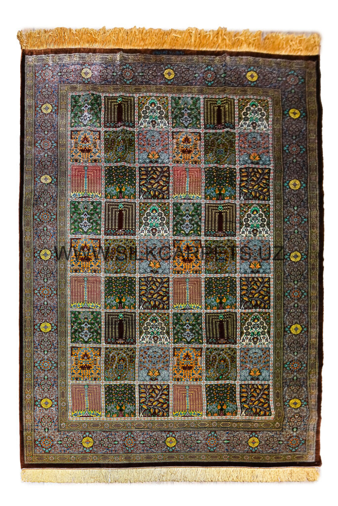 Bakhtiari Four Seasons Hand Knotted Silk Carpet