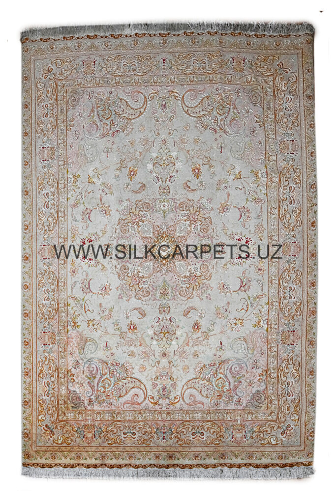 Florals Hand Knotted Silk Carpet