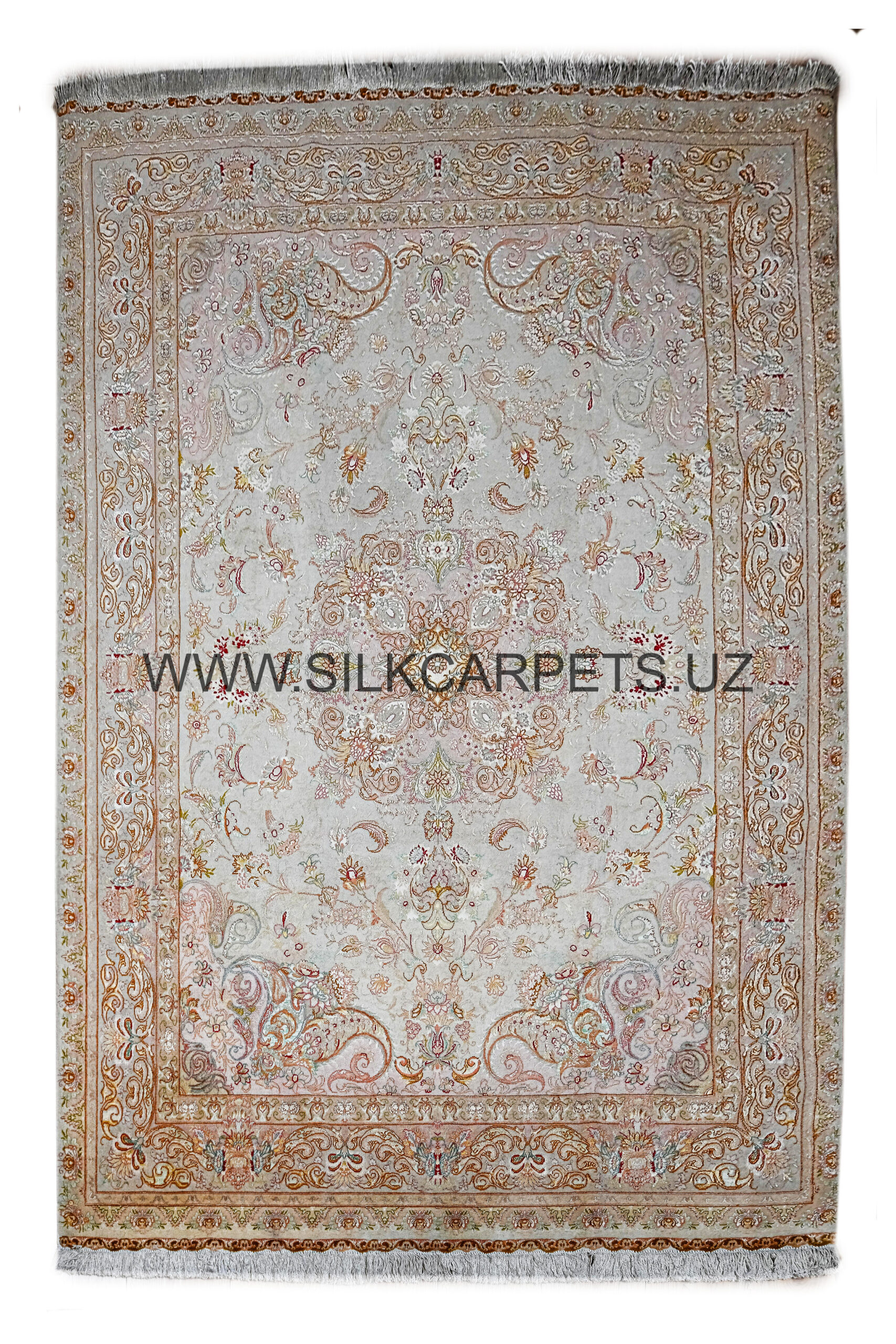 Florals Hand Knotted Silk Carpet