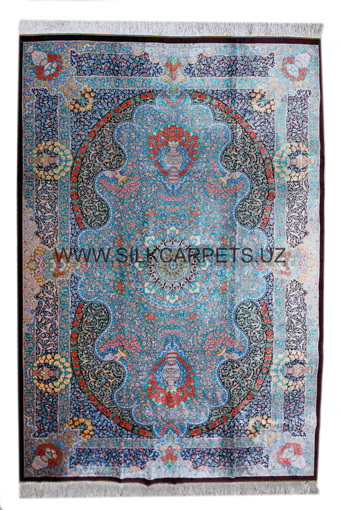 Florals 02 Hand Knotted Silk Carpet