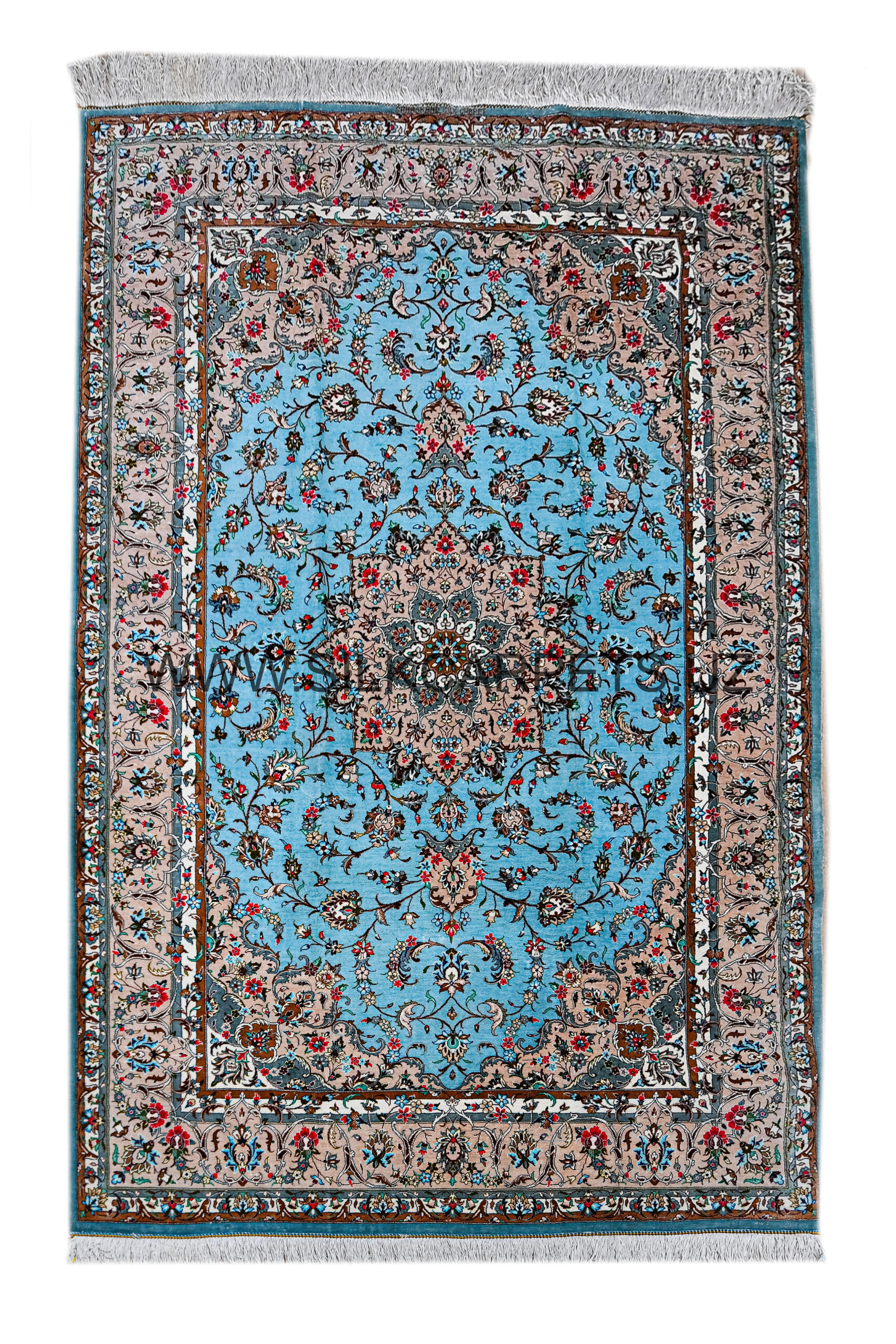 Florals Boysun Hand Knotted Silk Carpet