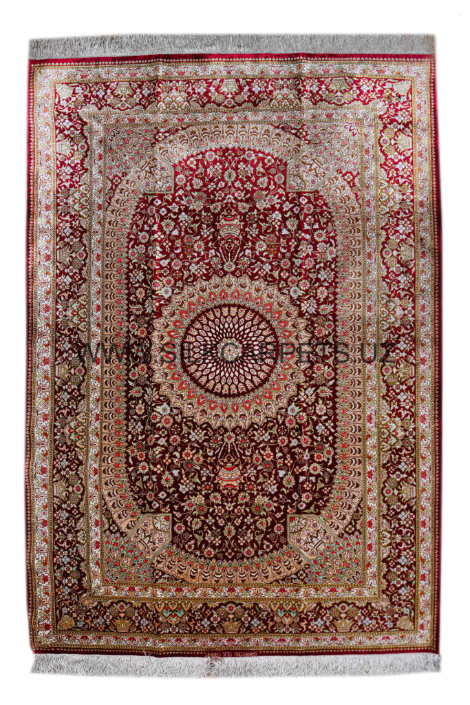 Florals 04 Hand Knotted Silk Carpet