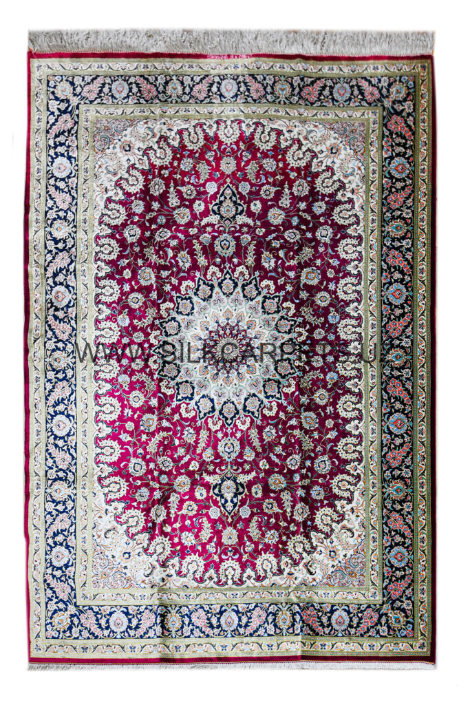 Florals Boysun 09 Hand Knotted Silk Carpet