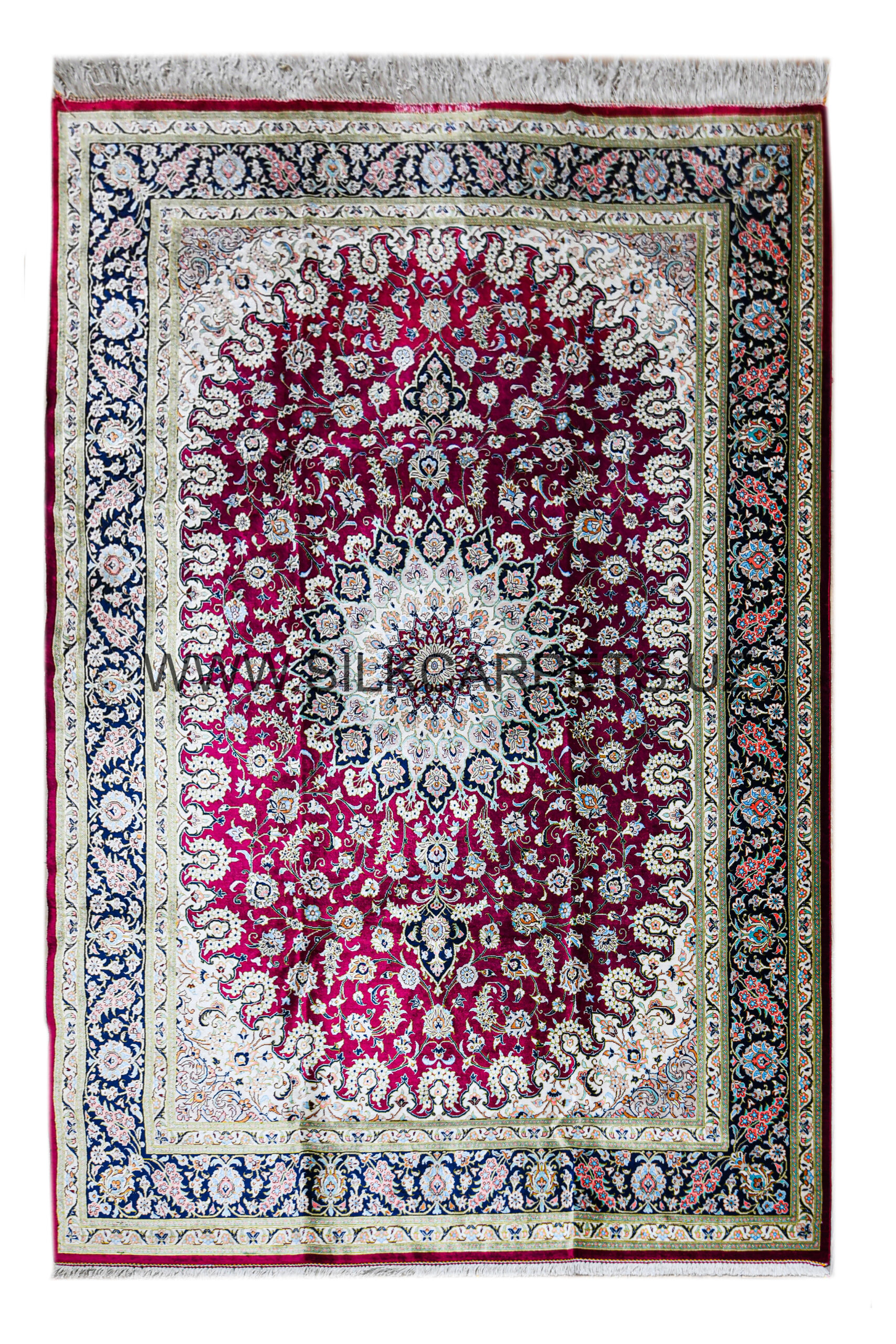 Florals Boysun 09 Hand Knotted Silk Carpet