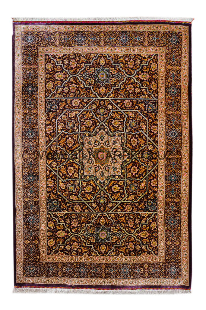 Eight Gates of Paradise Hand Knotted Silk Carpet