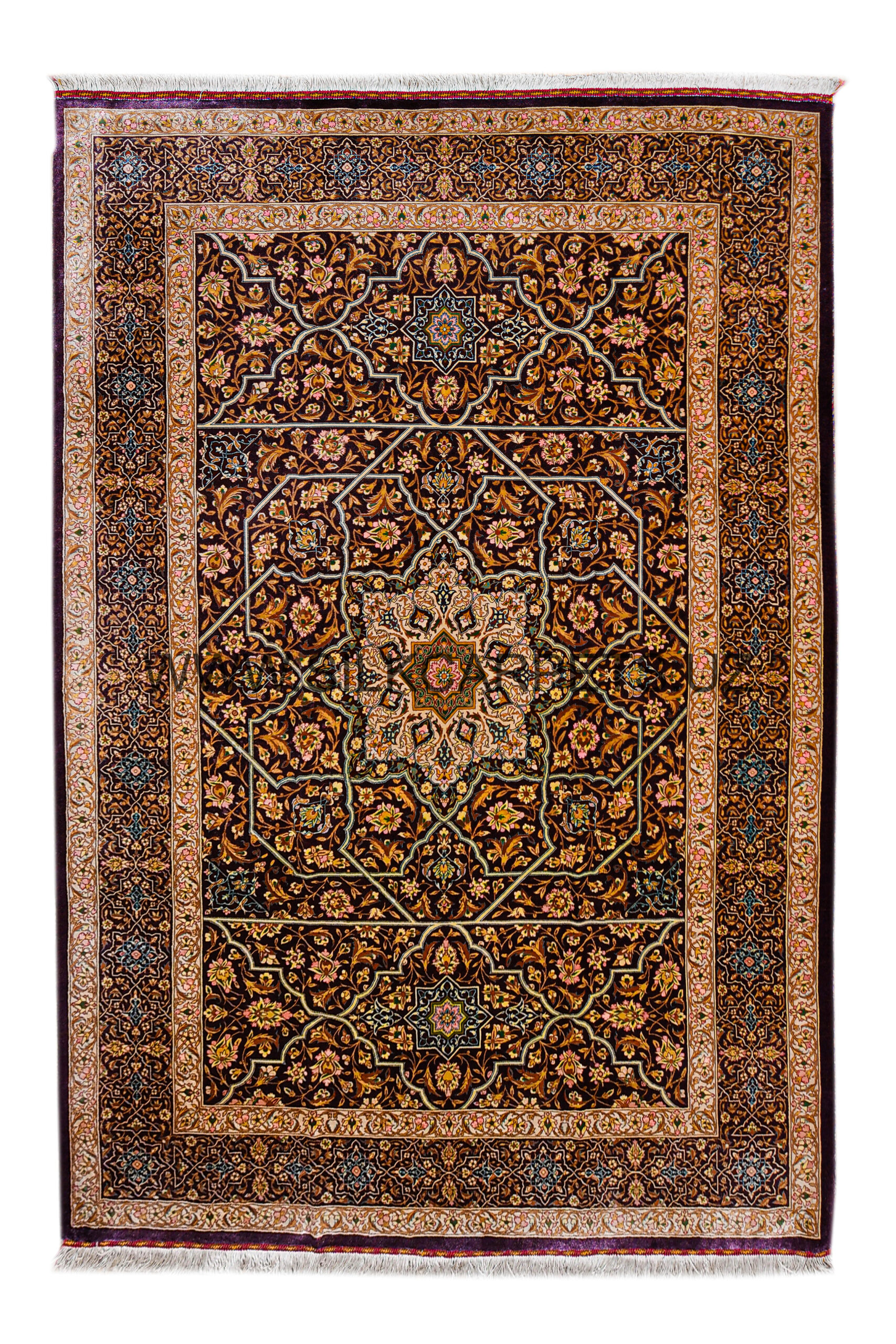 Eight Gates of Paradise Hand Knotted Silk Carpet