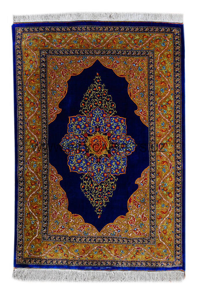 Pomegranates Hand Knotted Silk Carpet