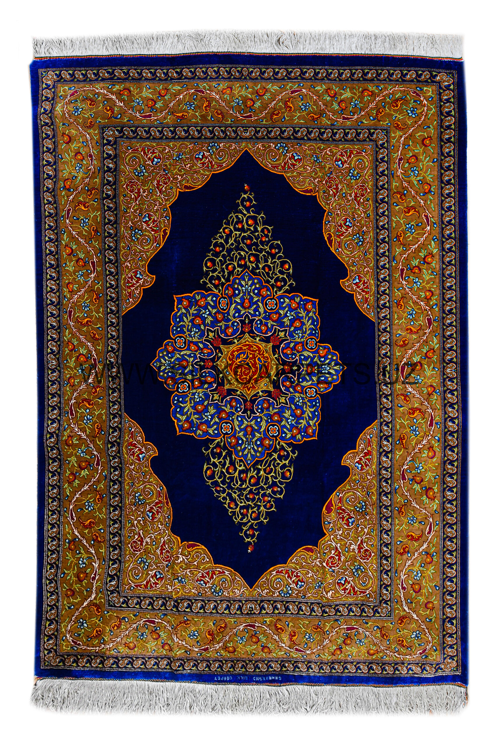 Pomegranates Hand Knotted Silk Carpet