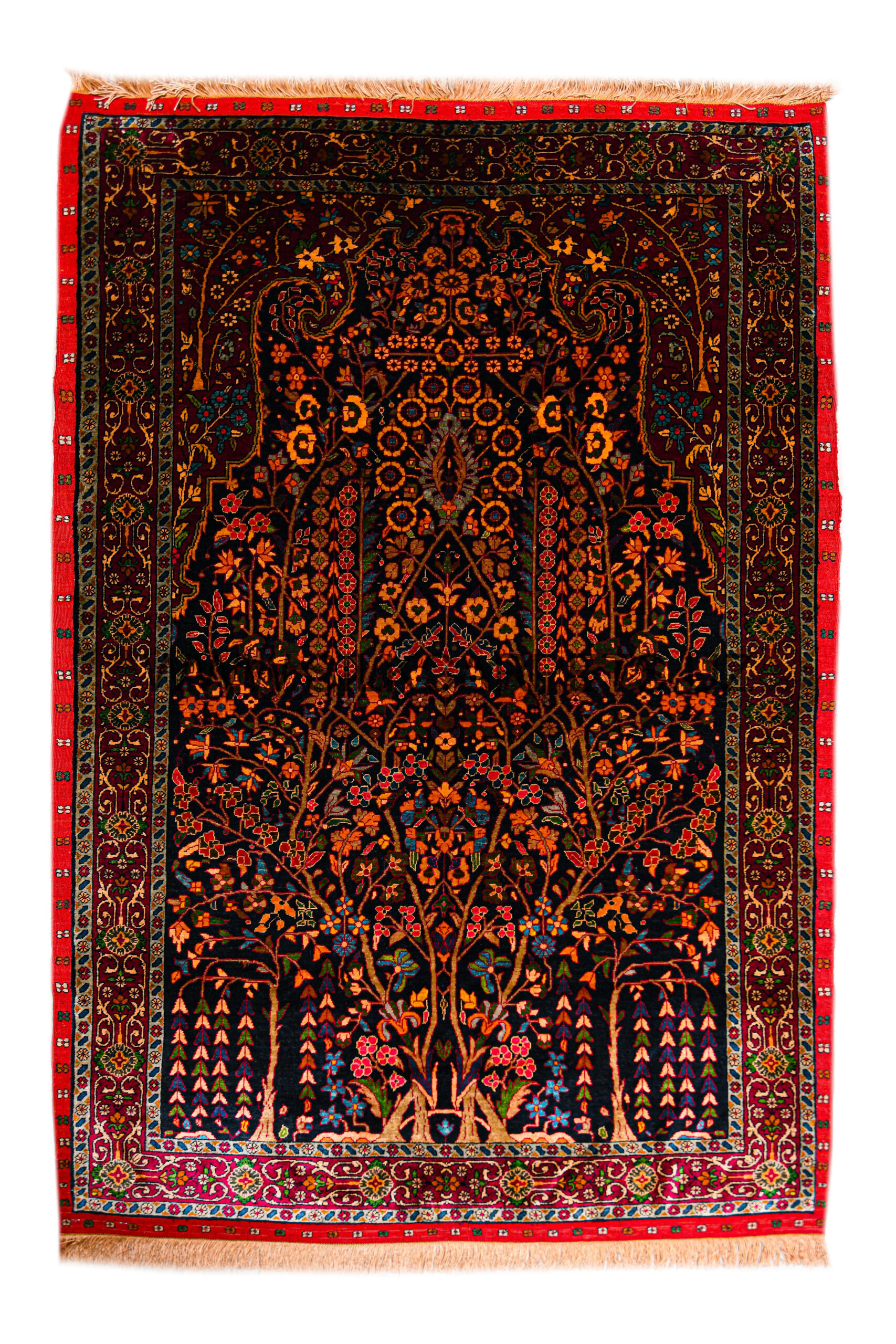 Tree of life double sided Hand Knotted Silk Carpet